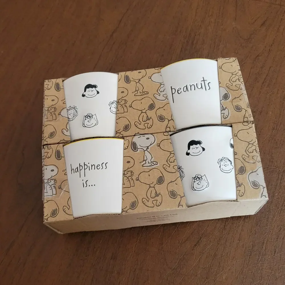 Peanuts Rae Dunn Snoopy Fall 8oz Ramekins Set Of 4 Serving Bowls NEW